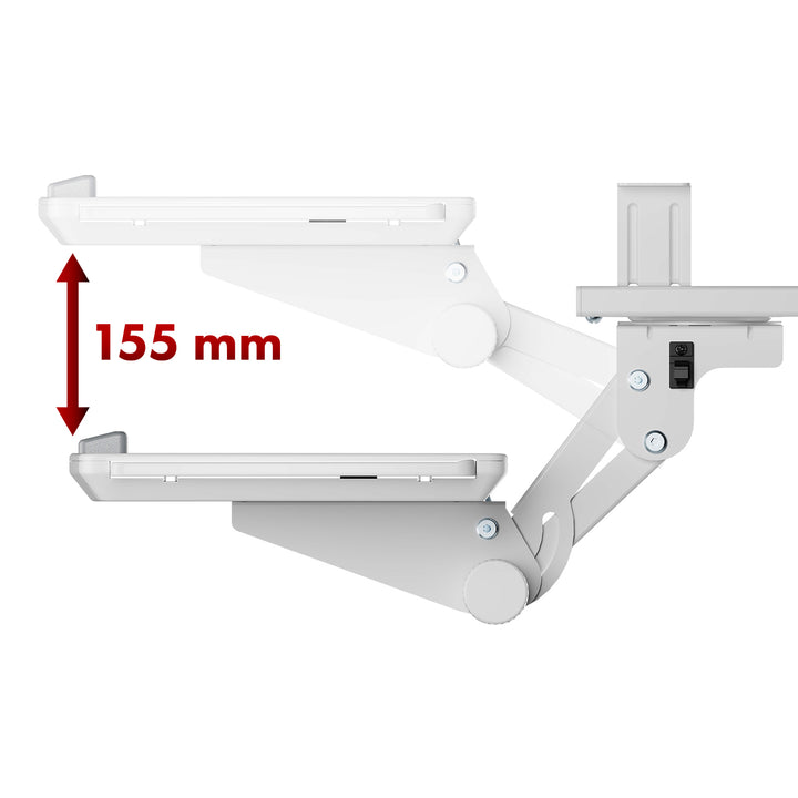 Maclean toetsenbordhouder voor onder het bureau, verstelbaar, max. 5kg, wit, MC-156 W