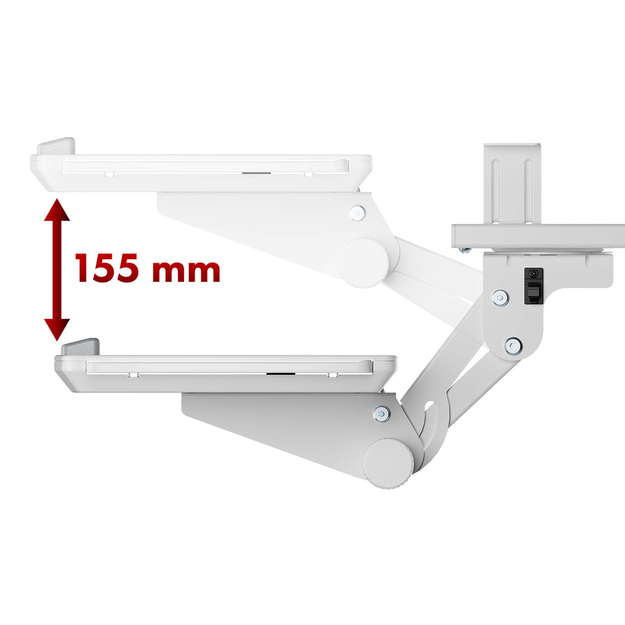 Maclean toetsenbordhouder voor onder het bureau, verstelbaar, max. 5kg, wit, MC-156 W