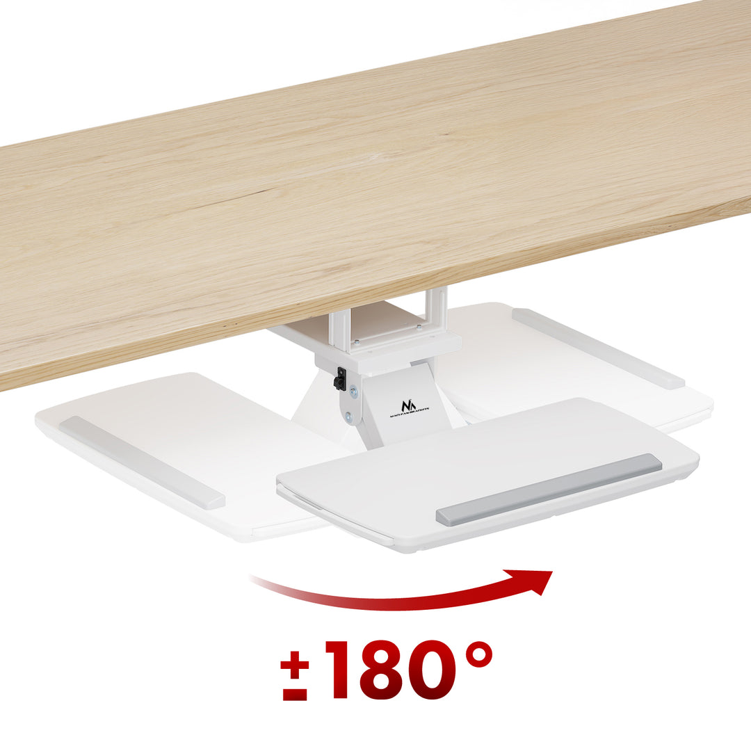 Maclean toetsenbordhouder voor onder het bureau, verstelbaar, max. 5kg, wit, MC-156 W