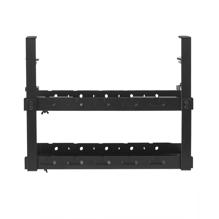 Maclean kabelopbergsysteem voor onder het bureau, max. belasting 5kg, max. 728 mm, 2 niveaus, zwart, MC-102 B