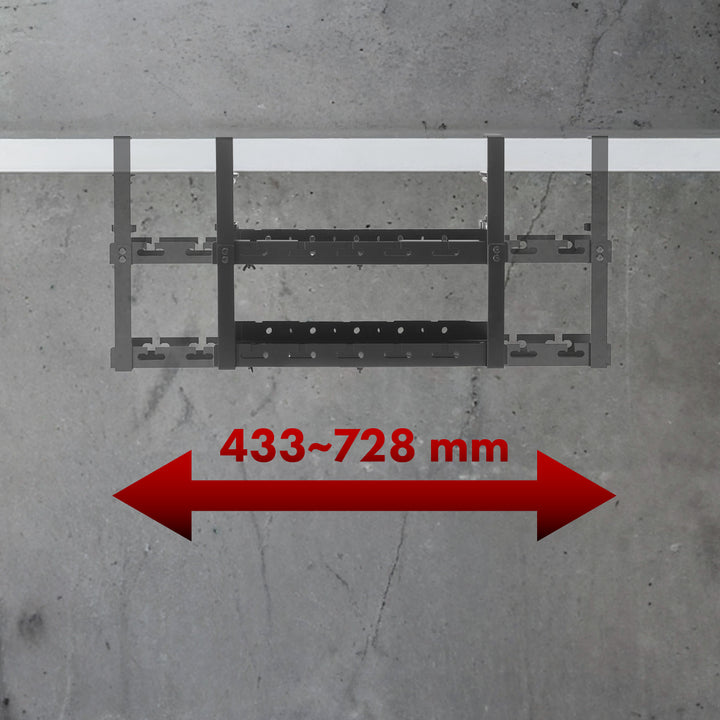 Maclean kabelopbergsysteem voor onder het bureau, max. belasting 5kg, max. 728 mm, 2 niveaus, zwart, MC-102 B