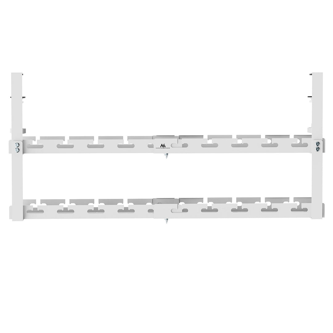 Maclean kabelopbergsysteem voor onder het bureau, max. belasting 5kg, max. 728 mm, 2 niveaus, wit, MC-102 W