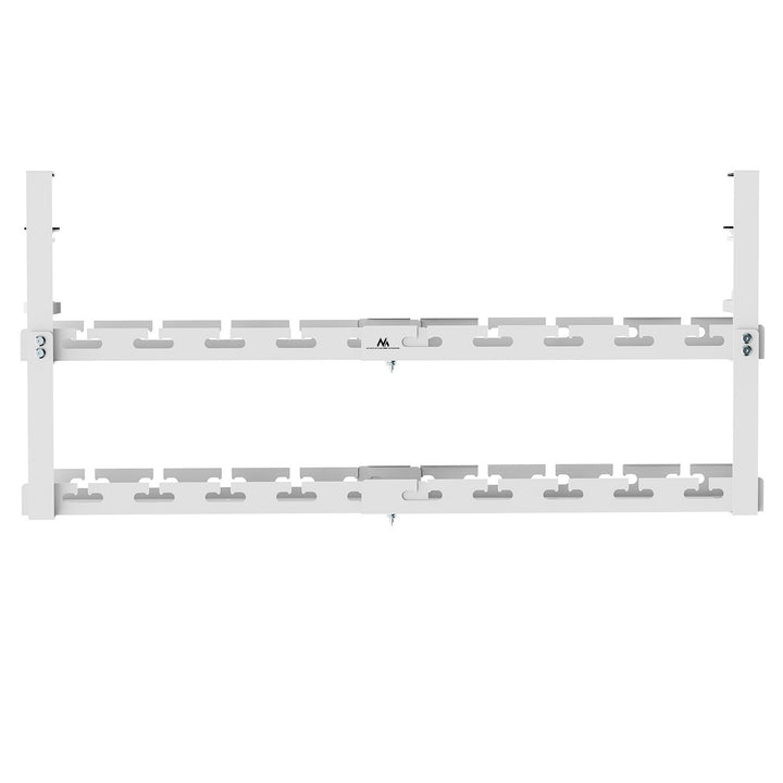 Maclean kabelopbergsysteem voor onder het bureau, max. belasting 5kg, max. 728 mm, 2 niveaus, wit, MC-102 W