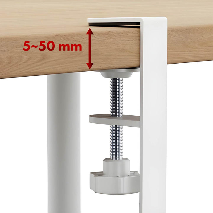 Maclean kabelopbergsysteem voor onder het bureau, max. belasting 5kg, max. 728 mm, 2 niveaus, wit, MC-102 W