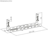 Maclean kabelopbergsysteem voor onder het bureau, max. belasting 5kg, max. 728 mm, zwart, MC-103 B