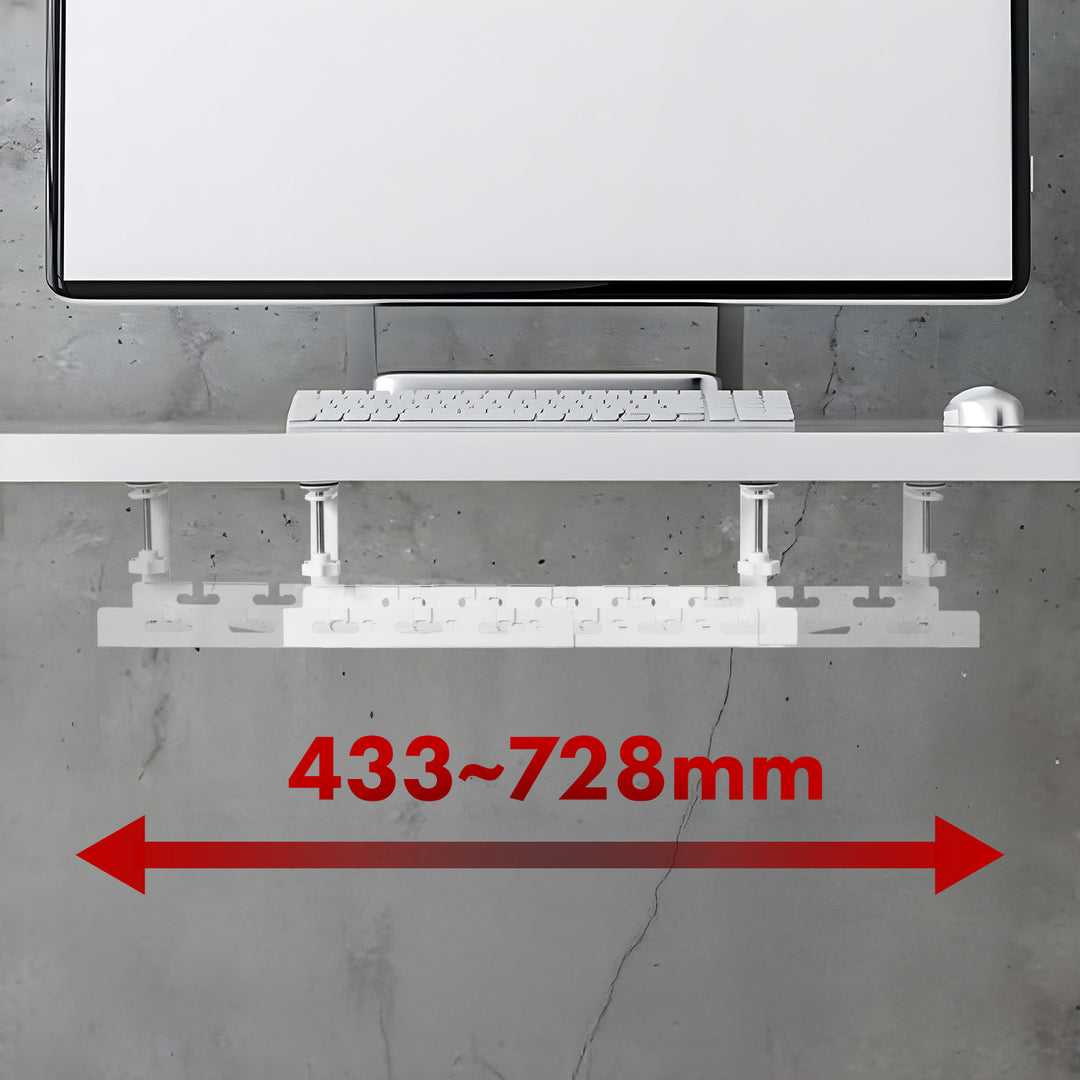 Maclean kabelopbergsysteem voor onder het bureau, max. belasting 5kg, max. 728 mm, wit, MC-103 W