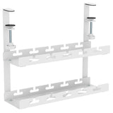 Maclean kabelopbergsysteem voor onder het bureau, max. belasting 5kg, 2 niveaus, wit, MC-104 W