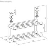Maclean kabelopbergsysteem voor onder het bureau, max. belasting 5kg, 2 niveaus, wit, MC-104 W