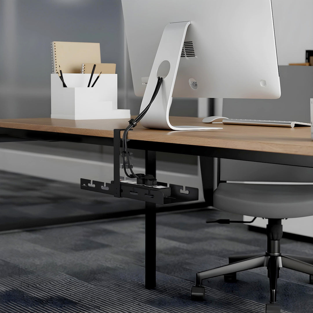 Maclean kabelopbergsysteem voor onder het bureau, max. belasting 5kg, zwart, MC-105 B