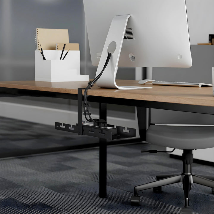 Maclean kabelopbergsysteem voor onder het bureau, max. belasting 5kg, zwart, MC-105 B