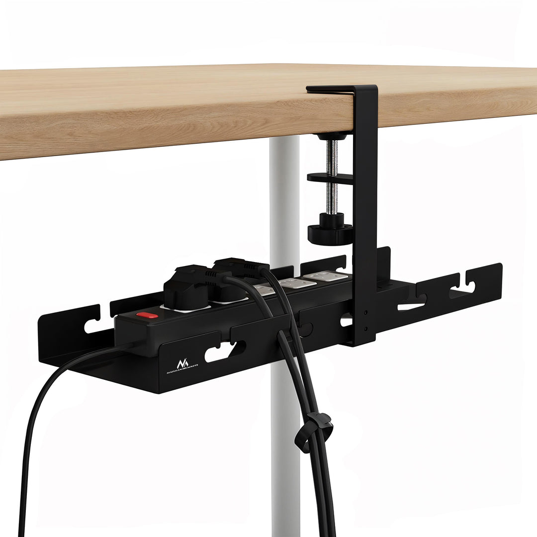Maclean kabelopbergsysteem voor onder het bureau, max. belasting 5kg, zwart, MC-105 B