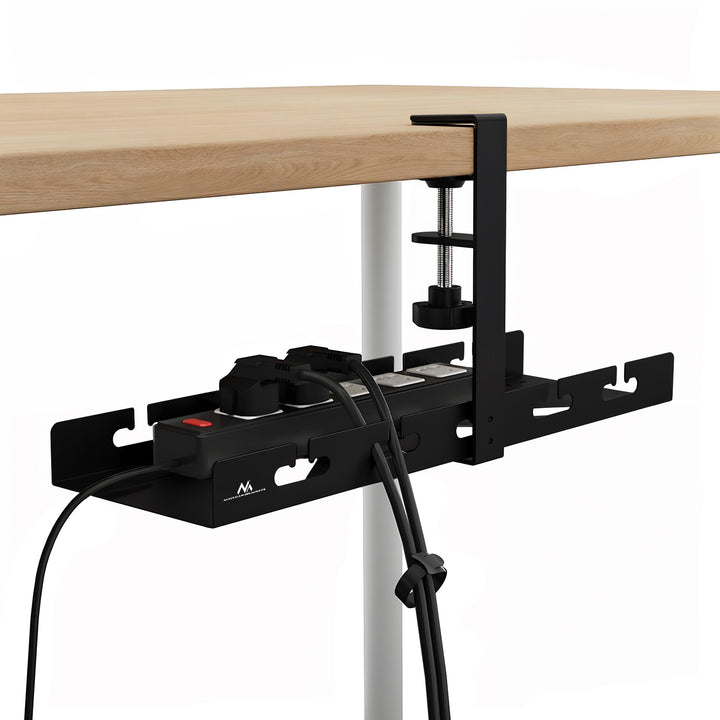 Maclean kabelopbergsysteem voor onder het bureau, max. belasting 5kg, zwart, MC-105 B