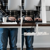 Maclean kabelopbergsysteem voor onder het bureau, max. belasting 5kg, wit, MC-105 W
