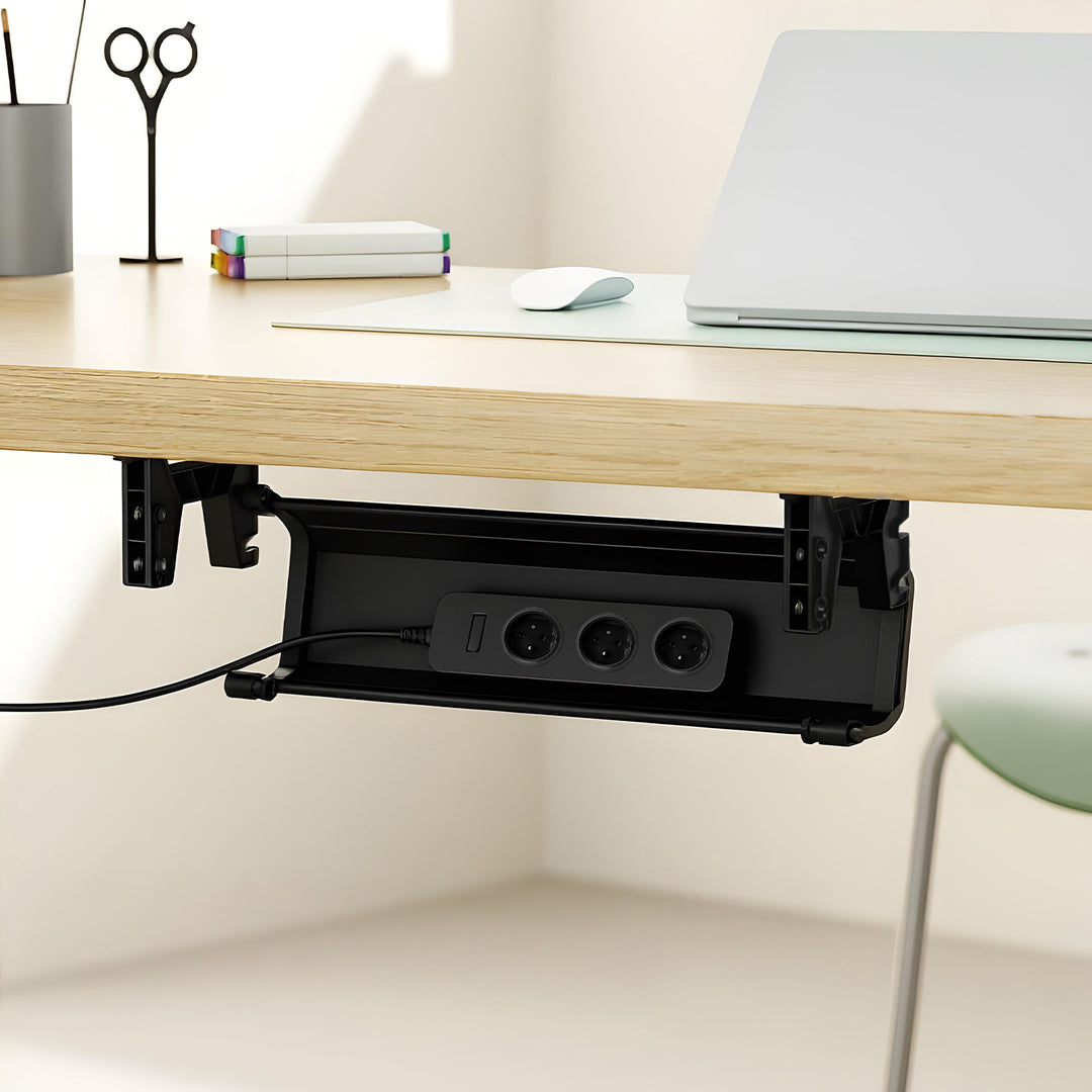 Maclean kabelopbergsysteem voor onder het bureau, max. belasting 5 kg, wit, MC-106 W
