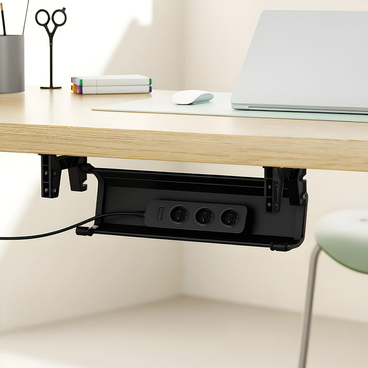 Maclean kabelopbergsysteem voor onder het bureau, max. belasting 5 kg, wit, MC-106 W