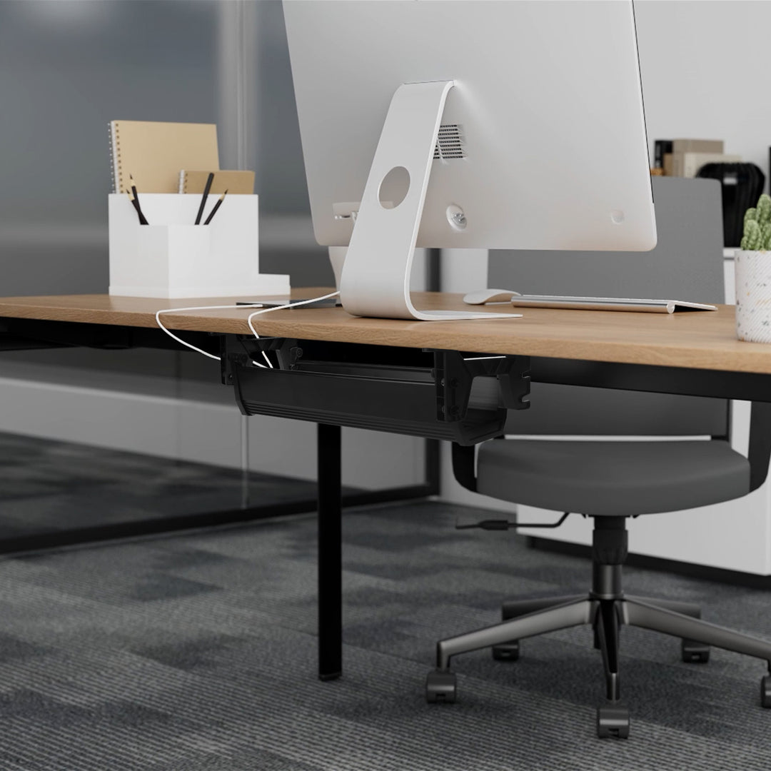 Maclean kabelopbergsysteem voor onder het bureau, max. belasting 5 kg, wit, MC-106 W