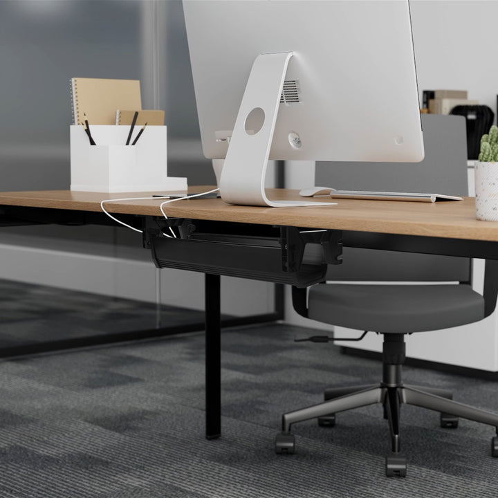 Maclean kabelopbergsysteem voor onder het bureau, max. belasting 5 kg, wit, MC-106 W