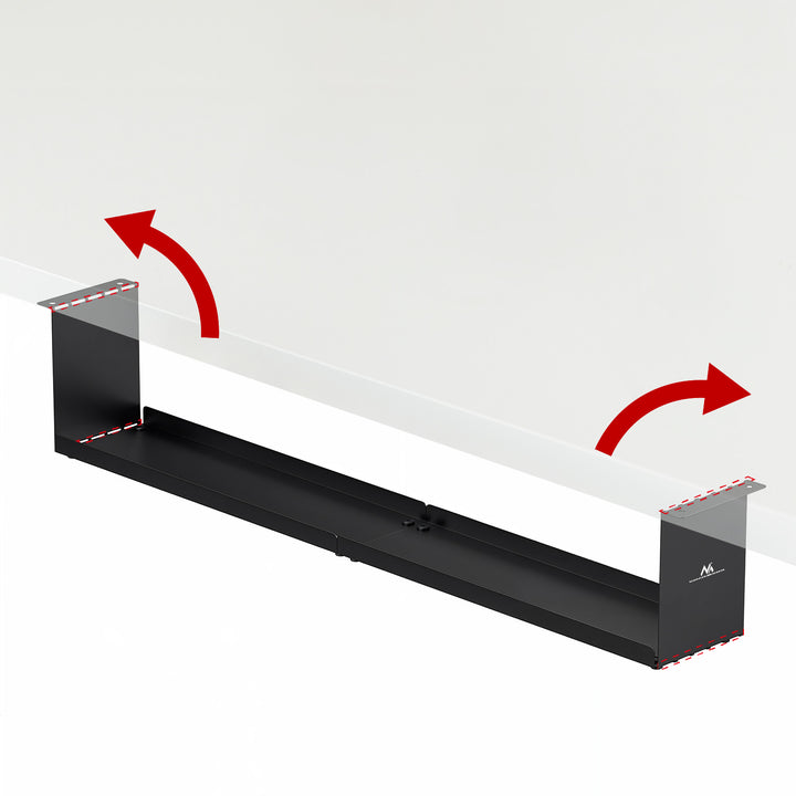 Maclean compacte kabelgoot voor onder het bureau, max. belasting 5kg, zwart, MC-107 B