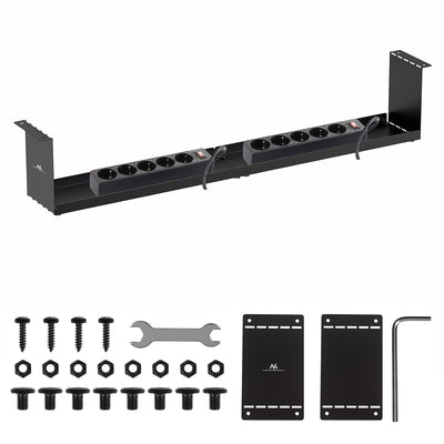 Maclean compacte kabelgoot voor onder het bureau, max. belasting 5kg, zwart, MC-107 B