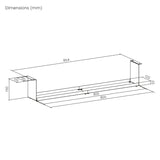 Maclean compacte kabelgoot voor onder het bureau, max. belasting 5 kg, wit, MC-107 W
