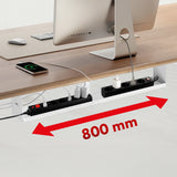 Maclean compacte kabelgoot voor onder het bureau, max. belasting 5 kg, wit, MC-107 W