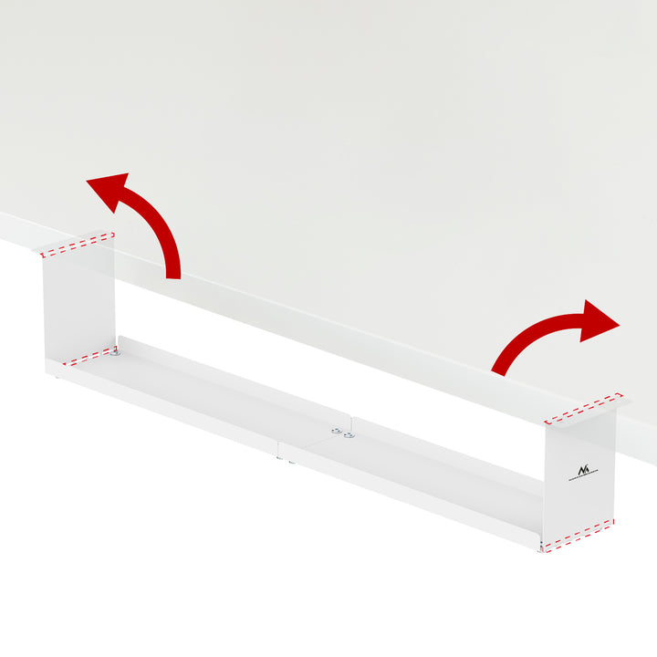 Maclean compacte kabelgoot voor onder het bureau, max. belasting 5 kg, wit, MC-107 W