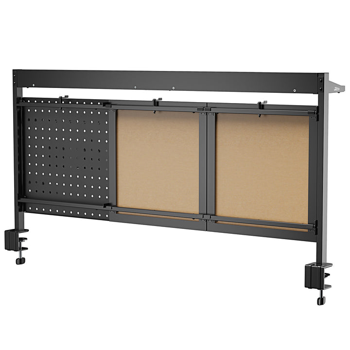 Bureauverdeler / organizer Ergo Office, max. belasting 10kg, wit en kurkplaat, breedte 1250mm, zwart,ER-300 B