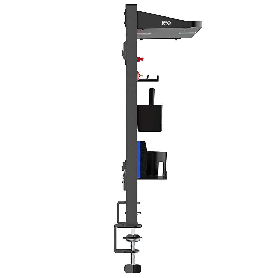 Bureauverdeler / organizer Ergo Office, max. belasting 10kg, wit en kurkplaat, breedte 1250mm, zwart,ER-300 B