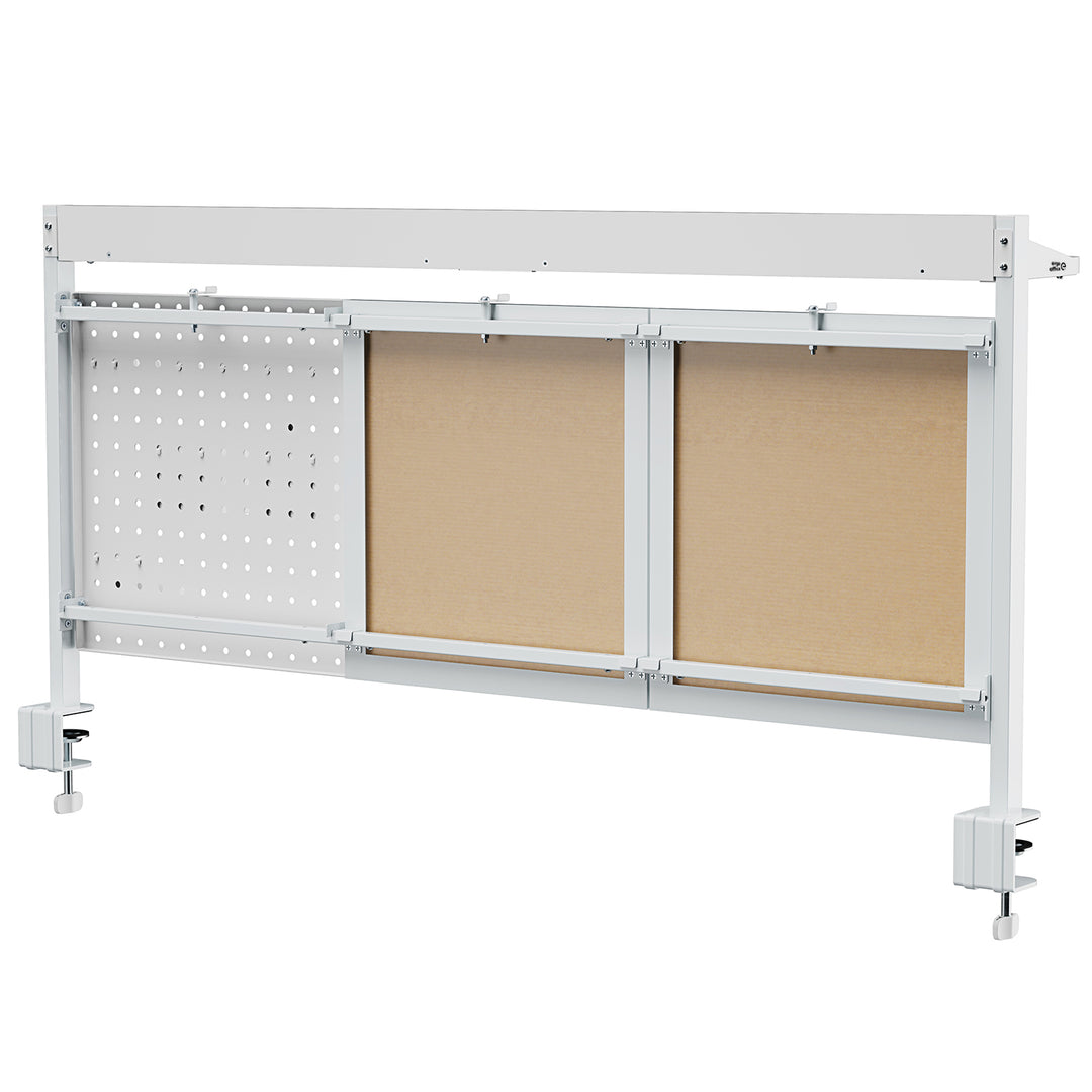 Ergo Office - Bureauverdeler / organizer, max. belasting 10kg, wit en kurkplaat, breedte 1250mm, wit, ER-300 W