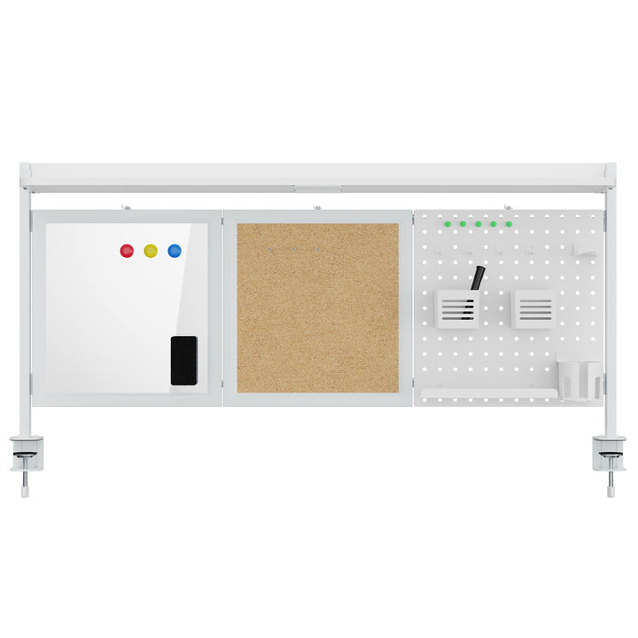 Ergo Office - Bureauverdeler / organizer, max. belasting 10kg, wit en kurkplaat, breedte 1250mm, wit, ER-300 W