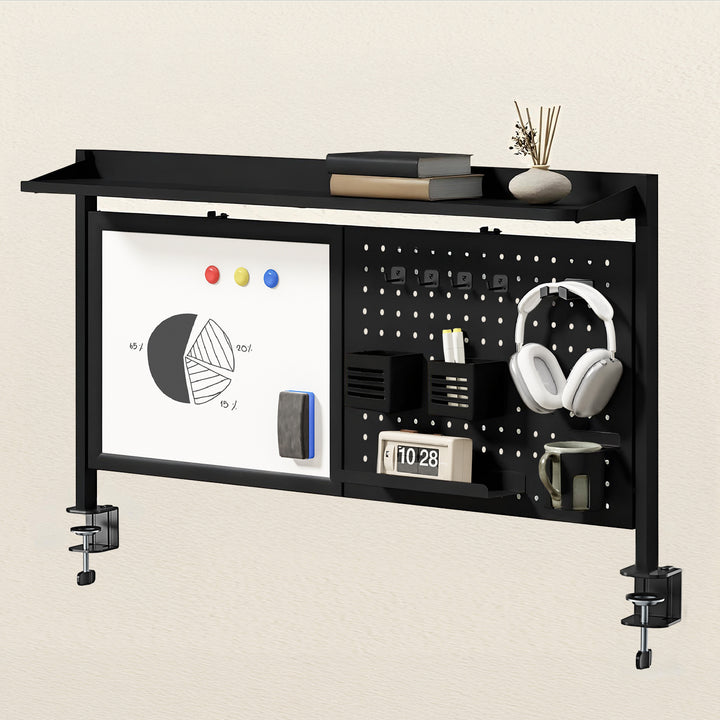 Bureauverdeler / organizer Ergo Office, max. belasting 10kg, wit bord, breedte 1116mm, zwart, ER-301 B