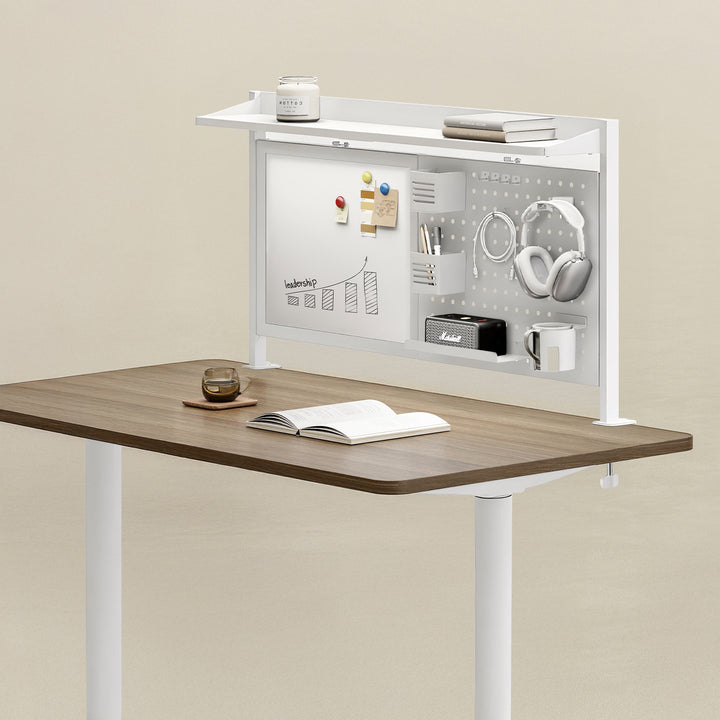 Ergo Office bureauverdeler/organizer - bureauplank - max. belasting 10 kg, wit bord, breedte 1116 mm, wit, ER-301 W