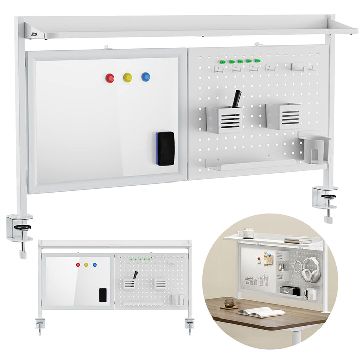 Ergo Office bureauverdeler/organizer - bureauplank - max. belasting 10 kg, wit bord, breedte 1116 mm, wit, ER-301 W