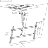 Elektrische steun voor Maclean TV, plafond, Tuya-steun, max. VESA 800x400, verstelbaar +90°~-90°, voor TV 43-86", max. 45kg, MC-109 T