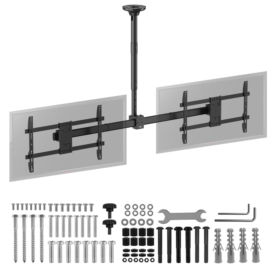 Maclean plafondbeugel voor twee TV's, max. belasting 2x40kg, 34-60", max VESA 600x400, MC-111 B