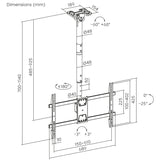 Plafondbeugel voor Maclean TV, max. belasting 60kg, 43-86", max VESA 600x400, MC-112 B
