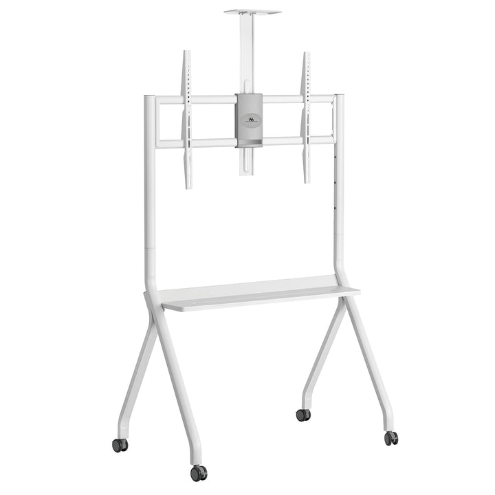 Maclean TV-standaard / trolley, camera plank, op wielen, 55-100", max. belasting 120kg/10kg plank, max. VESA 900x600, wit, MC-114 W