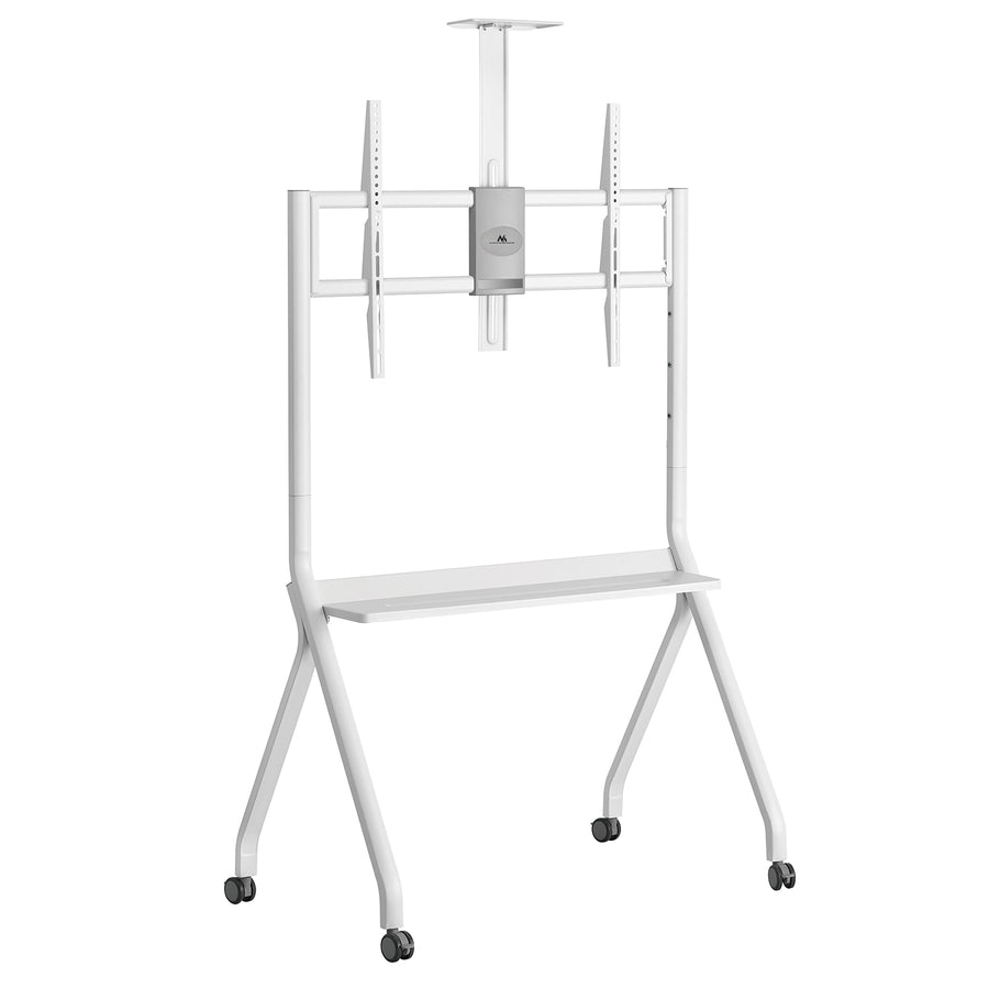 Maclean TV-standaard / trolley, camera plank, op wielen, 55-100", max. belasting 120kg/10kg plank, max. VESA 900x600, wit, MC-114 W