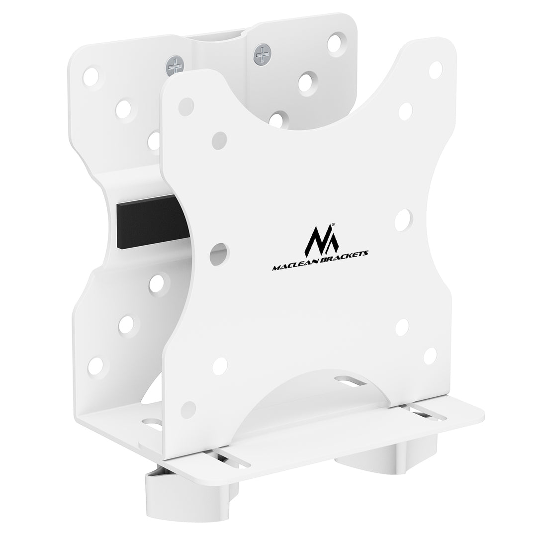 Maclean - mini-computersteun - PC-houder -17-70 mm bereik, VESA-compatibel, maximale belasting 5 kg, wit, MC-115 W