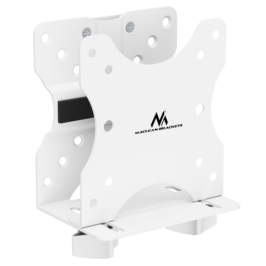 Maclean - mini-computersteun - PC-houder -17-70 mm bereik, VESA-compatibel, maximale belasting 5 kg, wit, MC-115 W