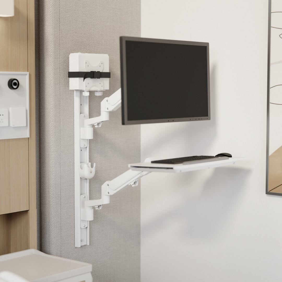 Maclean - mini-computersteun - PC-houder -17-70 mm bereik, VESA-compatibel, maximale belasting 5 kg, wit, MC-115 W