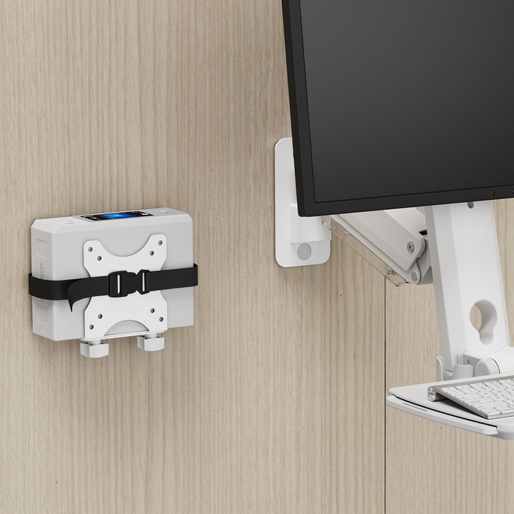 Maclean - mini-computersteun - PC-houder -17-70 mm bereik, VESA-compatibel, maximale belasting 5 kg, wit, MC-115 W