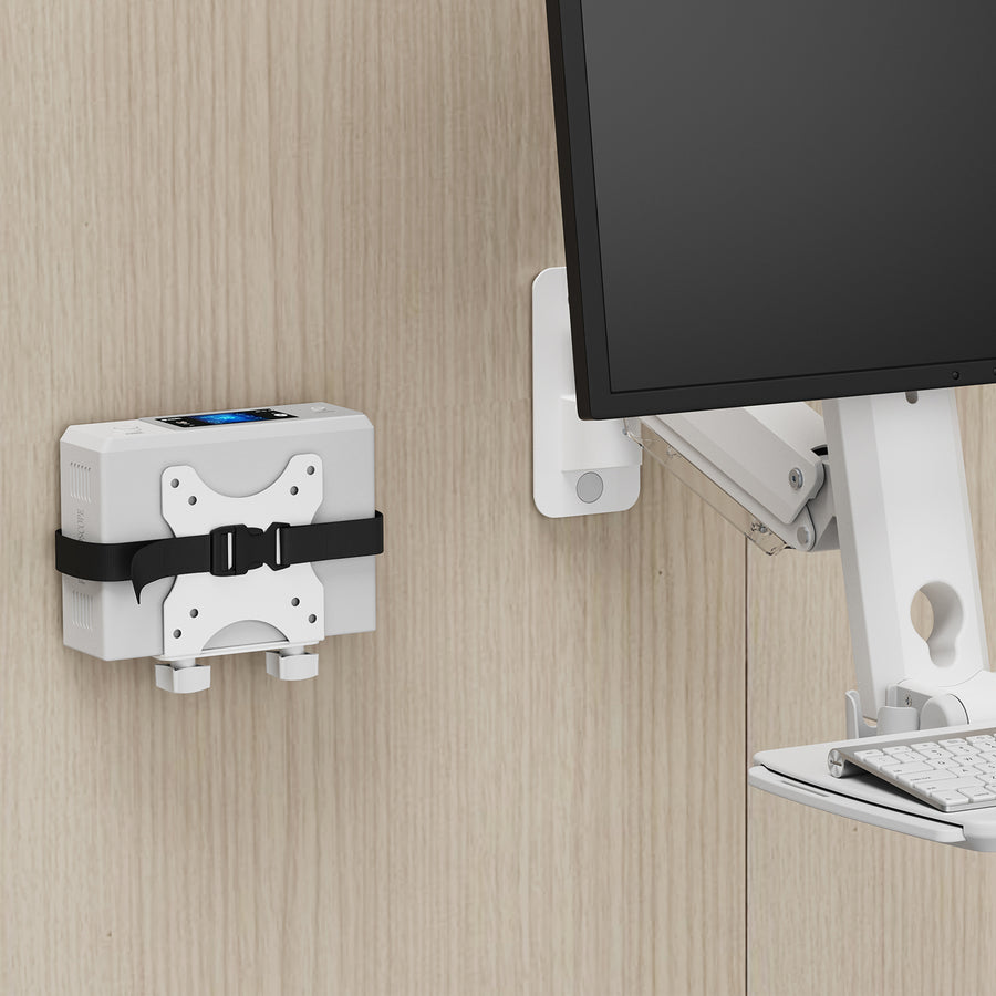 Maclean - mini-computersteun - PC-houder -17-70 mm bereik, VESA-compatibel, maximale belasting 5 kg, wit, MC-115 W