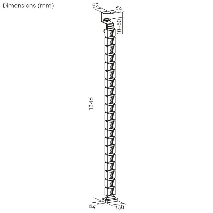 Nano RS bureaukabelopberger / kabelrooster, 1345mm, zwart en rood, RS125