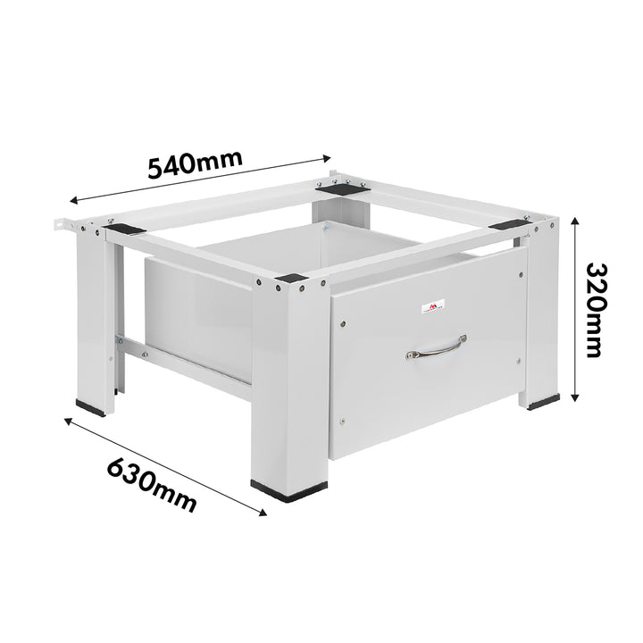 Sokkel voor wasmachine/droger met lade Maclean, max. belasting 150kg, wit, MC-117 W