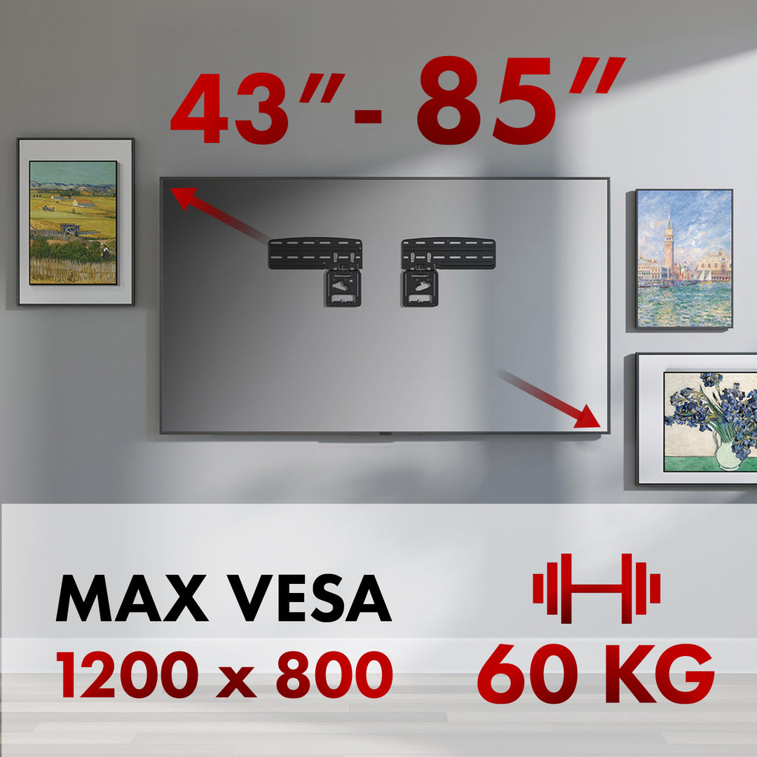 Maclean TV beugel, geschikt voor Samsung QLED TV's, 43"-85", max. 60 kg, MC-806 N