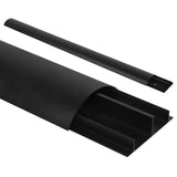 Maclean aluminium kabelafdekstrip, 62x20x750mm, zwart, MC-814 B