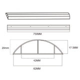 Maclean aluminium kabelafdekstrip, 62x20x750mm, zwart, MC-814 B
