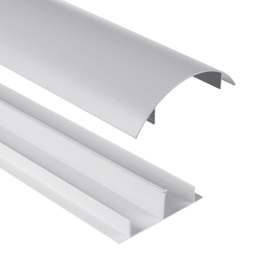 Maclean - Kabelgot - Kabelbeschermer - Kabelhoes - Aluminium kabelafdekstrip - 62x20x750mm, zilver, MC-814 S