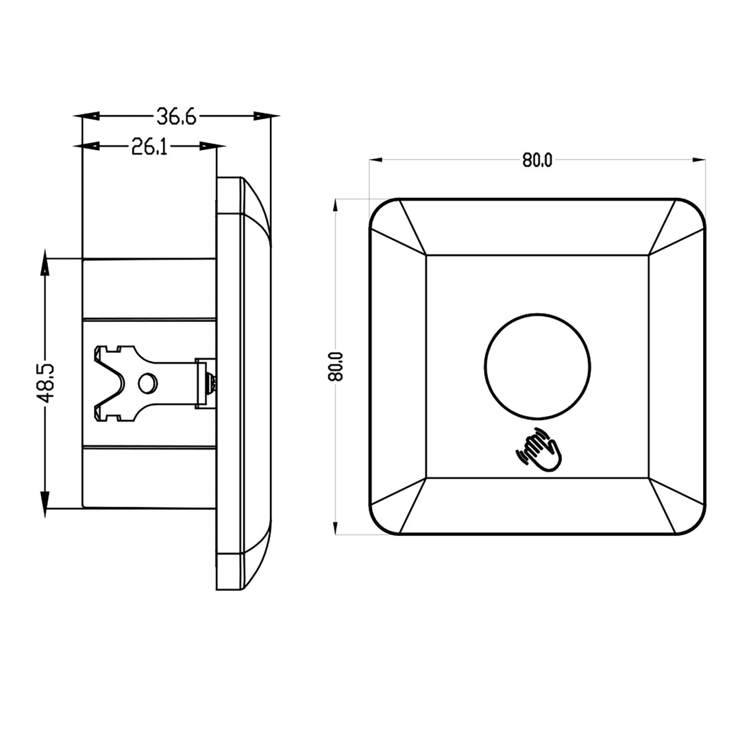 Maclean korte afstand PIR sensor, bereik 5-6cm, inbouwdoos, max. belasting 1200W, MCE313 B, 4 st.